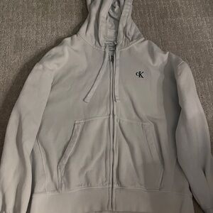 Calvin Klein Soft Gray Zip-Up Hoodie